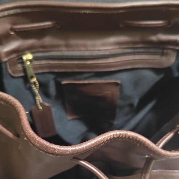 Coach LARGE Dark Brown Leather Backpack - Picture 8 of 11
